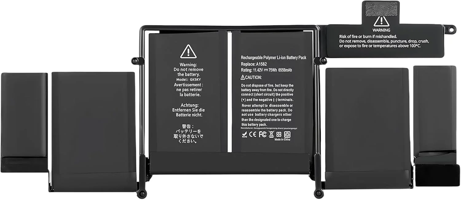 باتری 75Wh مدل A1502 A1582 برای اپل مک بوک پرو رتینا 13 اینچ A1493 [اوایل 2015، اواسط 2014، اواخر 2013] 11.42V با عملکرد بالا