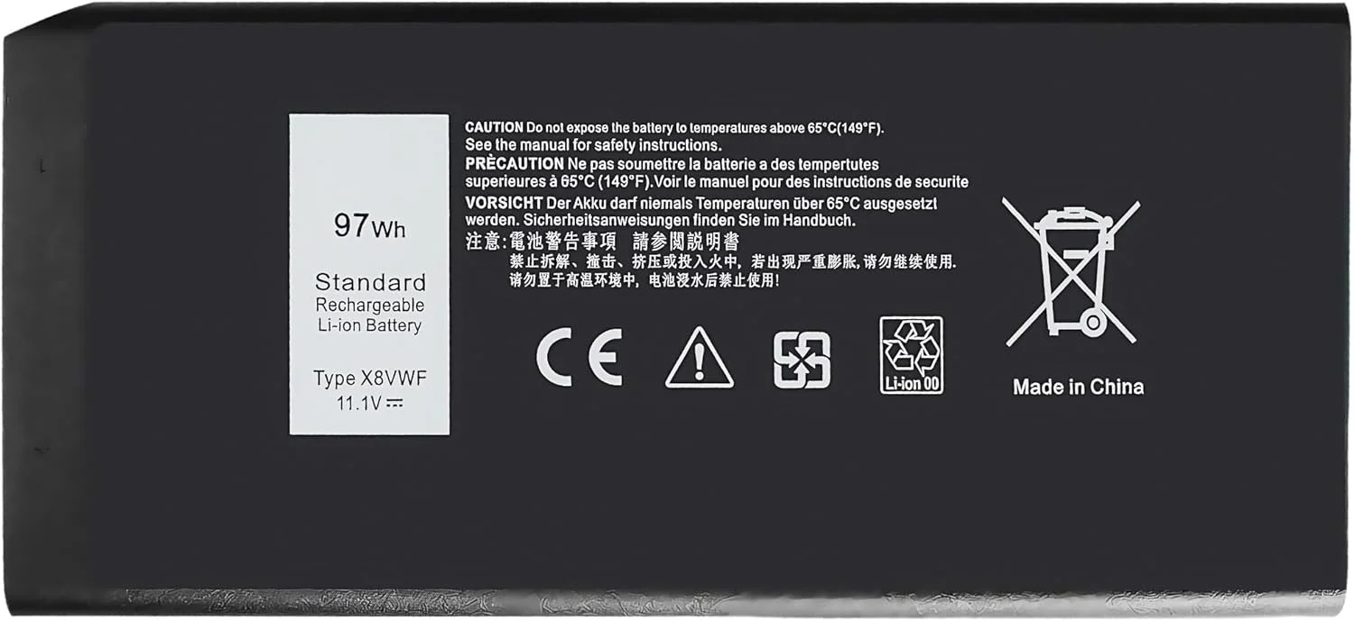 باتری 97Wh X8VWF جایگزین برای لپ تاپ های Dell Latitude 14 Rugged Extreme 7404 7414 E7404, Latitude 14 Rugged 5404 5414 E5404 P45G P46G P45G001 P46G001 با عملکرد بالا 4XKN5 CJ2K1 DKNKD