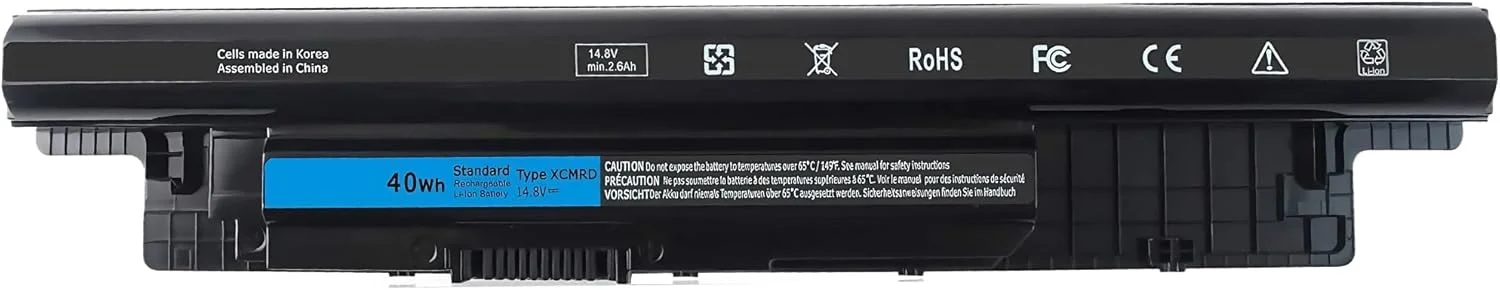 باطری 40Wh XCMRD 14.8V برای دل مناسب برای Inspiron 15 سری 3000 مدل های 3542 3543 3521 3537 3531 3541 17 3721 3737 15R 5537 5521 17R 5737 5721 Latitude 3540 3440 P28F P40F FW1MN 4WY7C با عملکرد بالا
