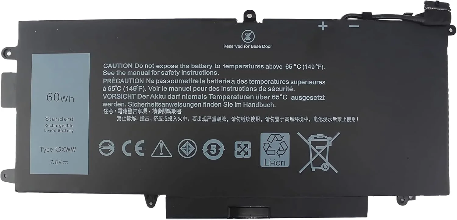 باتری لپ تاپ 60Wh K5XWW برای دل Latitude 7389 7390 2-in-1 Latitude 12 5000 5289 2-in-1، مناسب برای سری E5289 L3180 P29S001 P29S002 451-BBZC 725KY 71TG4 N18GG 6CYH6 CFX97 با عملکرد بالا