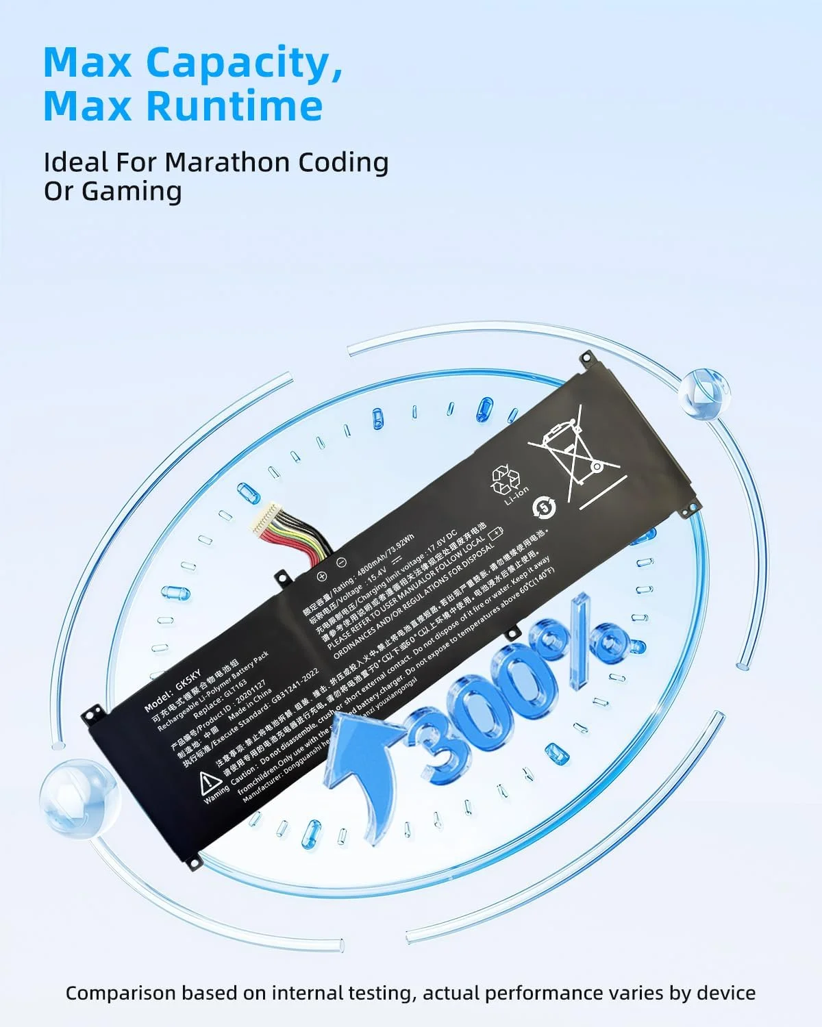 باتری لپ تاپ GLT163 با ظرفیت 60.6 وات ساعت، جایگزینی برای HIPAA SH56 IRU Z15S lingrui S1 PRO P03 P159 GLX163-4S1P با عملکرد بالا باتری لپ تاپ GLT163 با ظرفیت 60.6 وات ساعت، جایگزینی برای HIPAA SH56 IRU Z15S lingrui S1 PRO P03 P159 GLX163-4S1P با عملکرد بالا