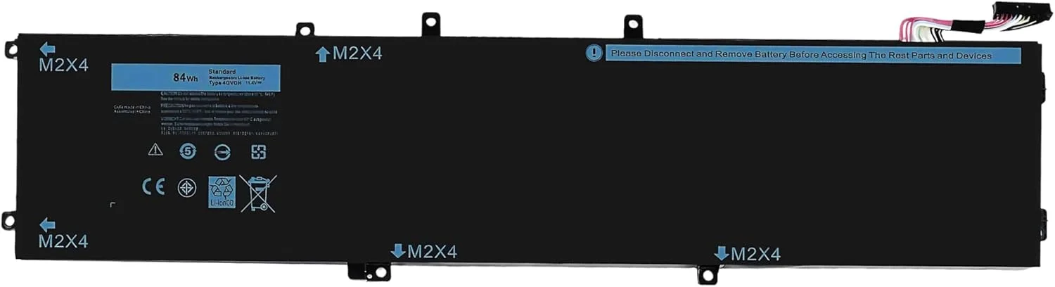 باتری 84Wh 4GVGH سازگار با لپ‌تاپ‌های Dell XPS 15 9550 15-9550 Precision 5510 مدل‌های 1P6KD 01P6KD T453X 0T453X 04GVGH 062MJV M7R96 P56F، ولتاژ 11.4V با عملکرد بالا