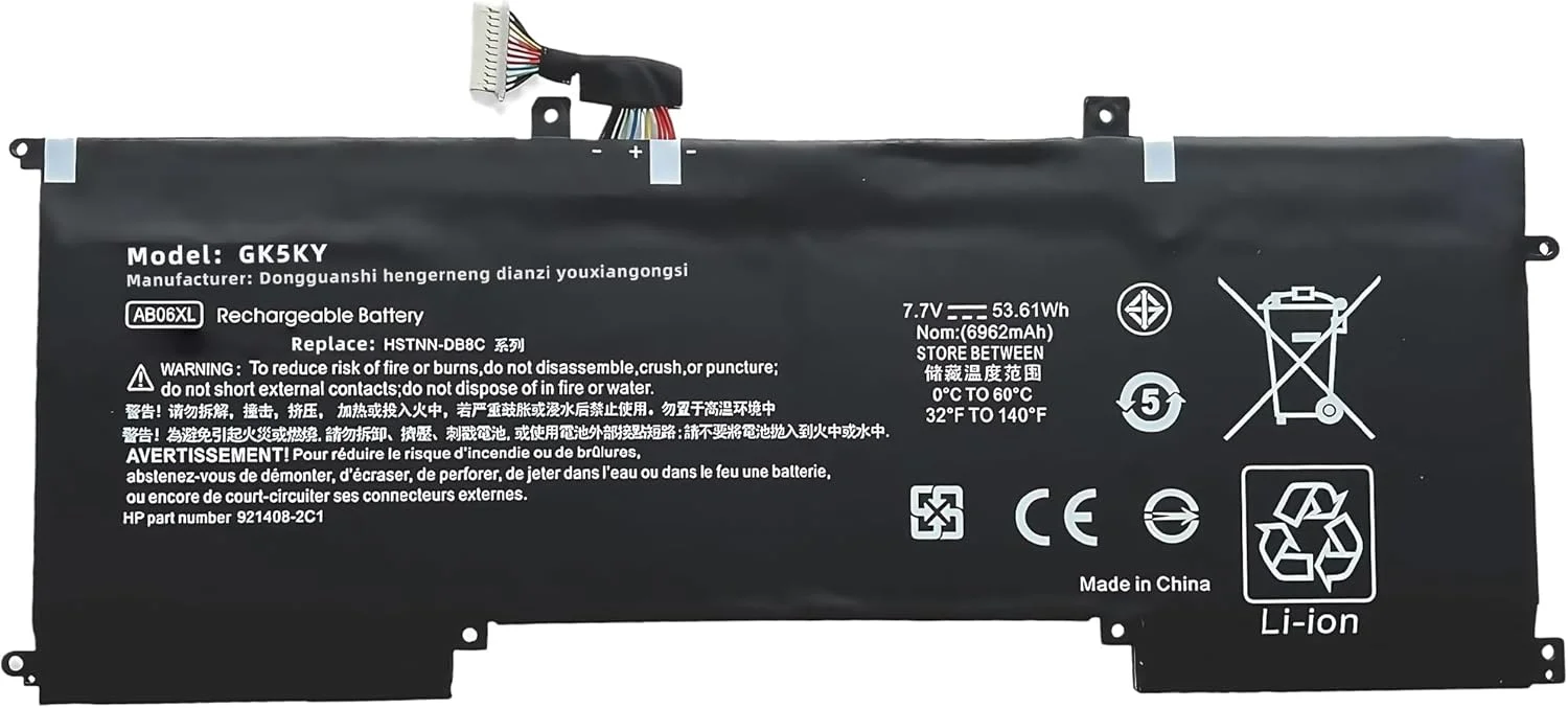 باتری لپ تاپ 53.61Wh AB06XL 921438-855 جایگزین برای سری HP Envy 13-AD 921408-271 با عملکرد بالا