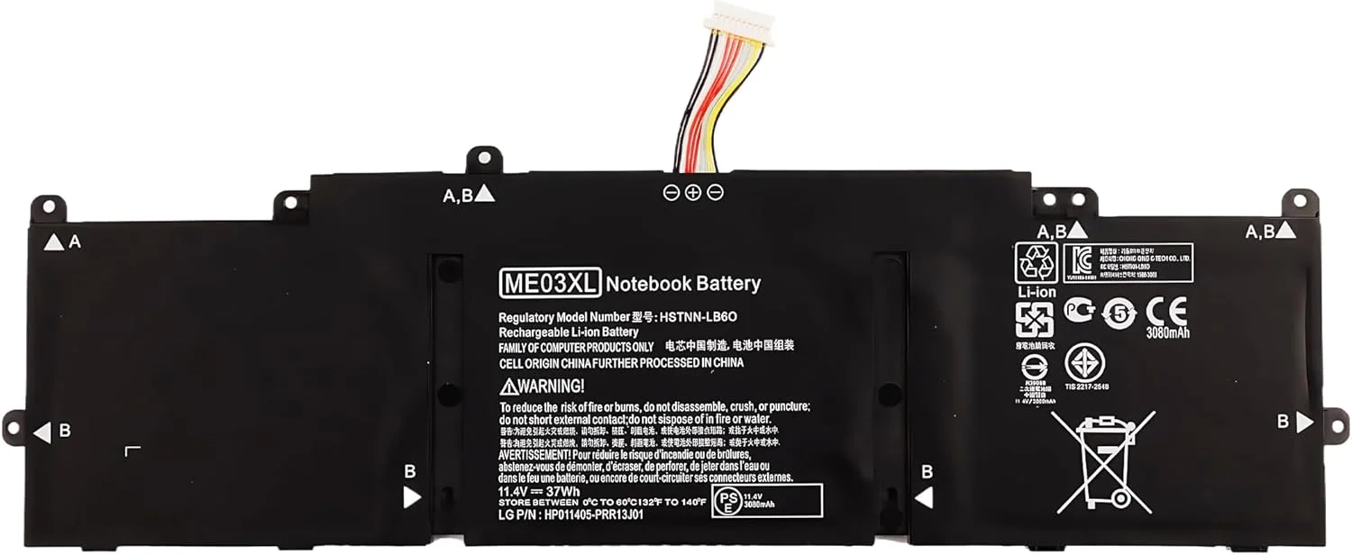باتری لپ تاپ 37Wh ME03XL 787521-005 HSTNN-UB6M جدید 11.4 ولت 37 وات ساعت 3130 میلی آمپر ساعت سازگار با نوت بوک HP Stream 11 13-C010NR