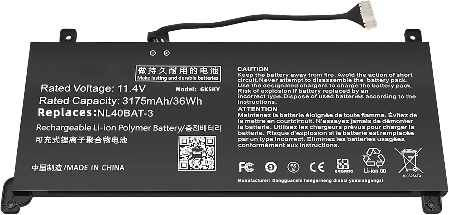 باتری لپ تاپ 36wh NL40BAT-3 6-87-NL40S-33G21 6-87-NL4CS-32B01 6-87-NL40S-32G21 6-87-NL4CS-32B00 برای Clevo NL41GU NL40CU NL51CU NL50RU NL50NU NL50CU NL51GU NL41CU با عملکرد بالا