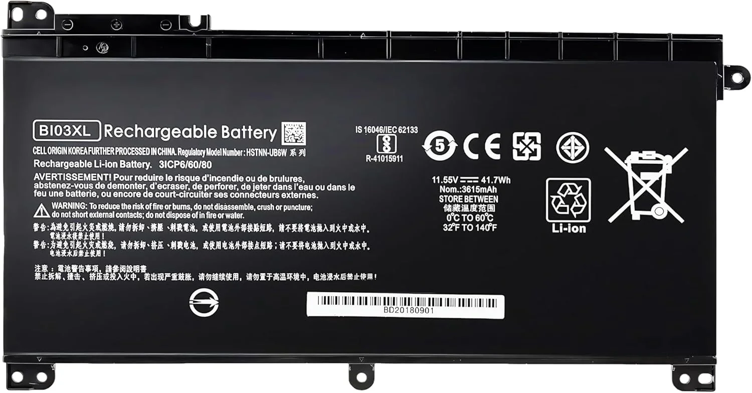 باتری لپ تاپ 41.7WH BI03XL 0N03XL 844203-850 844203-855 مناسب برای HP Pavilion X360 m3-u m3-u001dx 13-u HSTNN-UB6W HSTNN-LB7P 915486-855 915230-541 و HP Stream 14-ax000 14-ax010wm