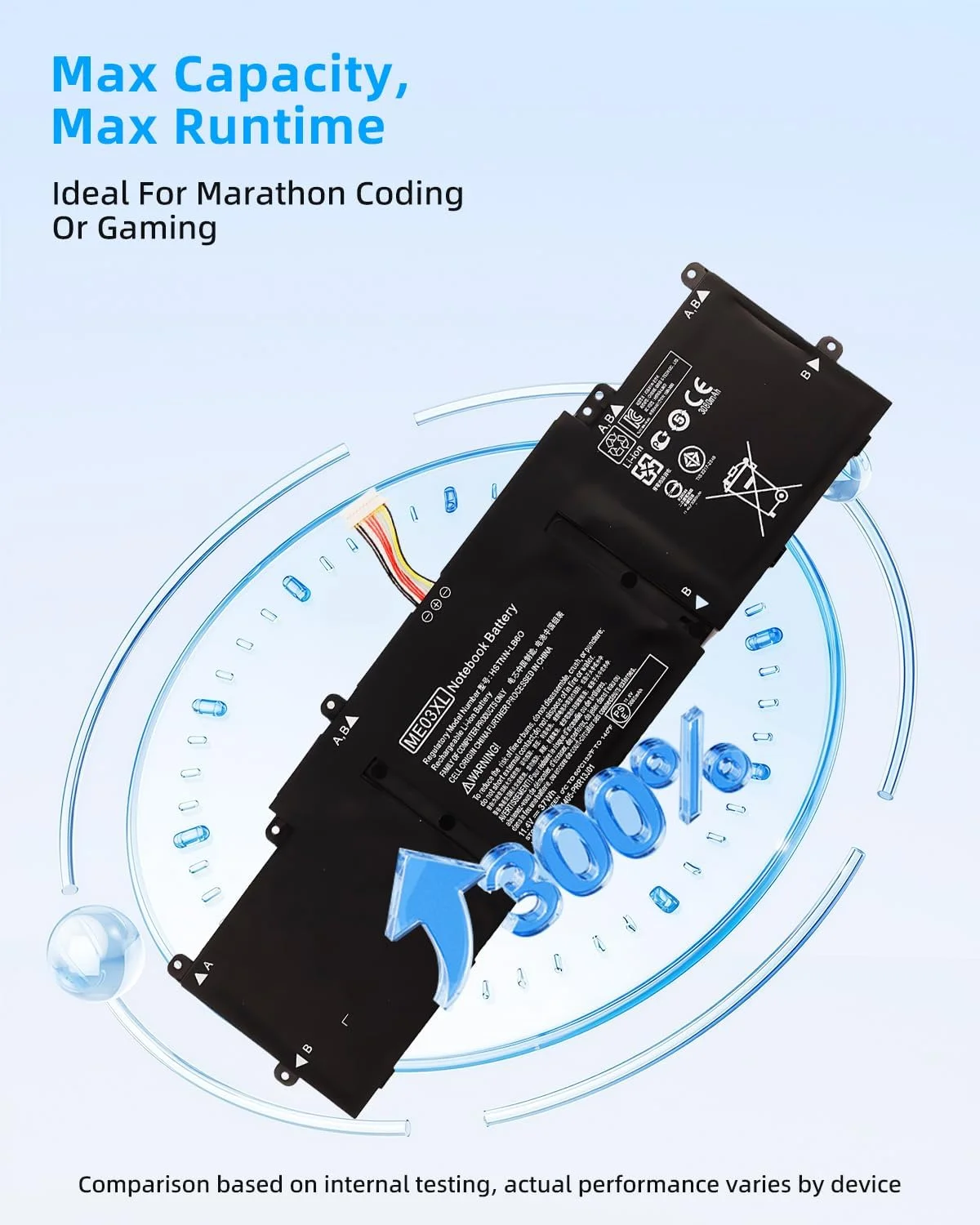 باتری لپ تاپ 37Wh ME03XL 787521-005 HSTNN-UB6M جدید 11.4 ولت 37 وات ساعت 3130 میلی آمپر ساعت سازگار با نوت بوک HP Stream 11 13-C010NR باتری لپ تاپ 37Wh ME03XL 787521-005 HSTNN-UB6M جدید 11.4 ولت 37 وات ساعت 3130 میلی آمپر ساعت سازگار با نوت بوک HP Stream 11 13-C010NR