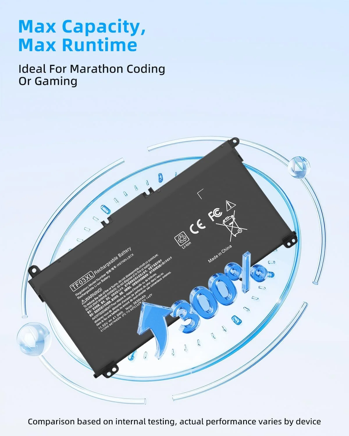 باتری 41.9Wh TF03XL مدل 920070-855 920046-421 برای لپ تاپ های HP Pavilion 15-CC 15-CD 17-ar050wm 17-ar0xx 15-cc023cl 15-cc123cl 15-cc563st 15-cc050wm 15-cd040wm با عملکرد بالا باتری 41.9Wh TF03XL مدل 920070-855 920046-421 برای لپ تاپ های HP Pavilion 15-CC 15-CD 17-ar050wm 17-ar0xx 15-cc023cl 15-cc123cl 15-cc563st 15-cc050wm 15-cd040wm با عملکرد بالا