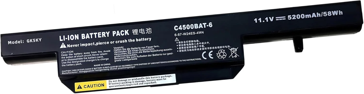 باتری 58wh برای Clevo 6-87-C480S-4G4 NM-C4500BAT-6 6-87-C450S-4R4 W150HRx W170HR با عملکرد بالا باتری 58wh برای Clevo 6-87-C480S-4G4 NM-C4500BAT-6 6-87-C450S-4R4 W150HRx W170HR با عملکرد بالا