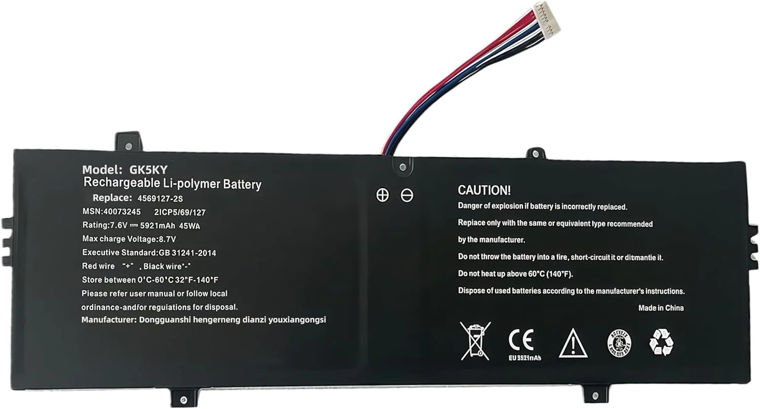 باتری لپ تاپ 45.6Wh مدل 4569127-2s جایگزین برای مدیون E14301 E15301 E15302 E15303 (کانکتور 8 پین 8 کابل) 7.6 ولت، 5921 میلی آمپر ساعت با عملکرد بالا باتری لپ تاپ 45.6Wh مدل 4569127-2s جایگزین برای مدیون E14301 E15301 E15302 E15303 (کانکتور 8 پین 8 کابل) 7.6 ولت، 5921 میلی آمپر ساعت با عملکرد بالا