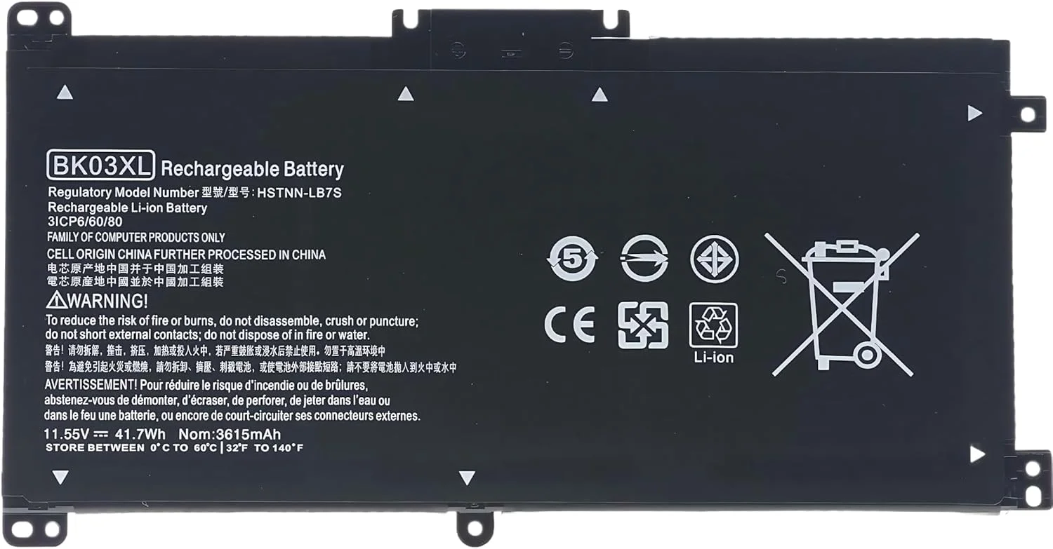 باتری 41.7WH BK03XL برای HP Pavilion X360 14-BA 14M-BA 14m-ba011dx 14m-ba013dx 14m-ba015dx 14m-ba114dx 14-ba253cl 14-ba125cl 14-ba175nr 11.55V با عملکرد بالا باتری 41.7WH BK03XL برای HP Pavilion X360 14-BA 14M-BA 14m-ba011dx 14m-ba013dx 14m-ba015dx 14m-ba114dx 14-ba253cl 14-ba125cl 14-ba175nr 11.55V با عملکرد بالا