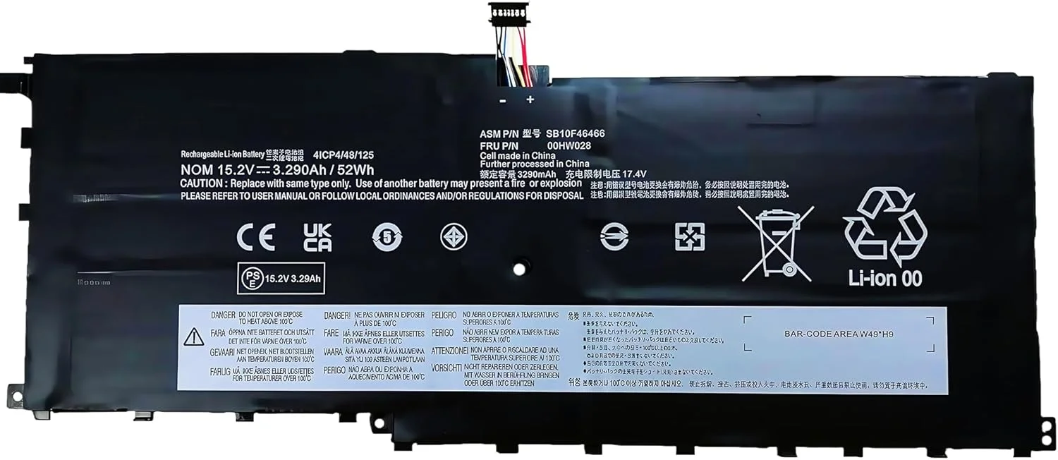 باتری لپ تاپ 52wh 00HW028 برای لنوو Thinkpad X1 Carbon نسل 4th 2016 X1 Yoga سری 1st 2nd مدل های 01AV458 01AV439 01AV409 01AV457 SB10F46467 01AV438 با عملکرد بالا باتری لپ تاپ 52wh 00HW028 برای لنوو Thinkpad X1 Carbon نسل 4th 2016 X1 Yoga سری 1st 2nd مدل های 01AV458 01AV439 01AV409 01AV457 SB10F46467 01AV438 با عملکرد بالا