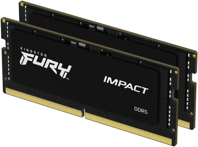 کینگستون FURY Impact 32GB (2x16GB) 6000MT/s CL38 DDR5 SODIMM | Intel XMP 3.0 | Plug N Play | حافظه لپ تاپ | کیت 2 عددی | KF560S38IBK2-32