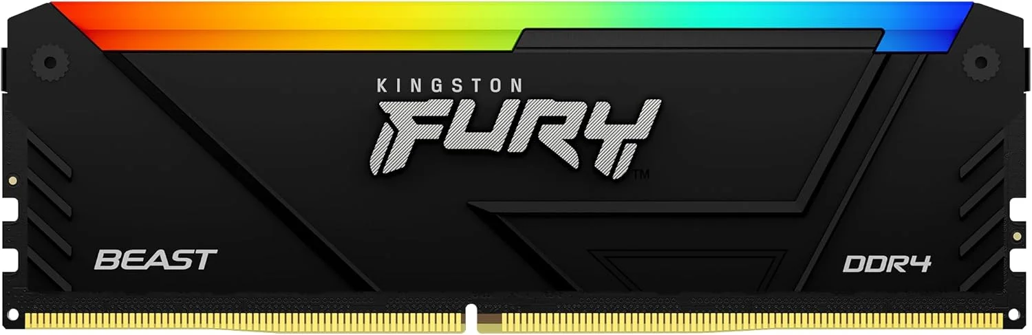 حافظه کامپیوتر کینگستون Fury Beast RGB با ظرفیت 8 گیگابایت، سرعت 2666MT/s، DDR4 CL16 DIMM مدل KF426C16BB2A/8