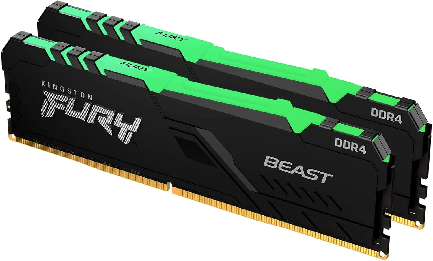کینگستون FURY Beast RGB 16GB (2x8GB) 3733MT/s DDR4 CL19 کیت حافظه دسکتاپ دو کاناله KF437C19BBAK2/16