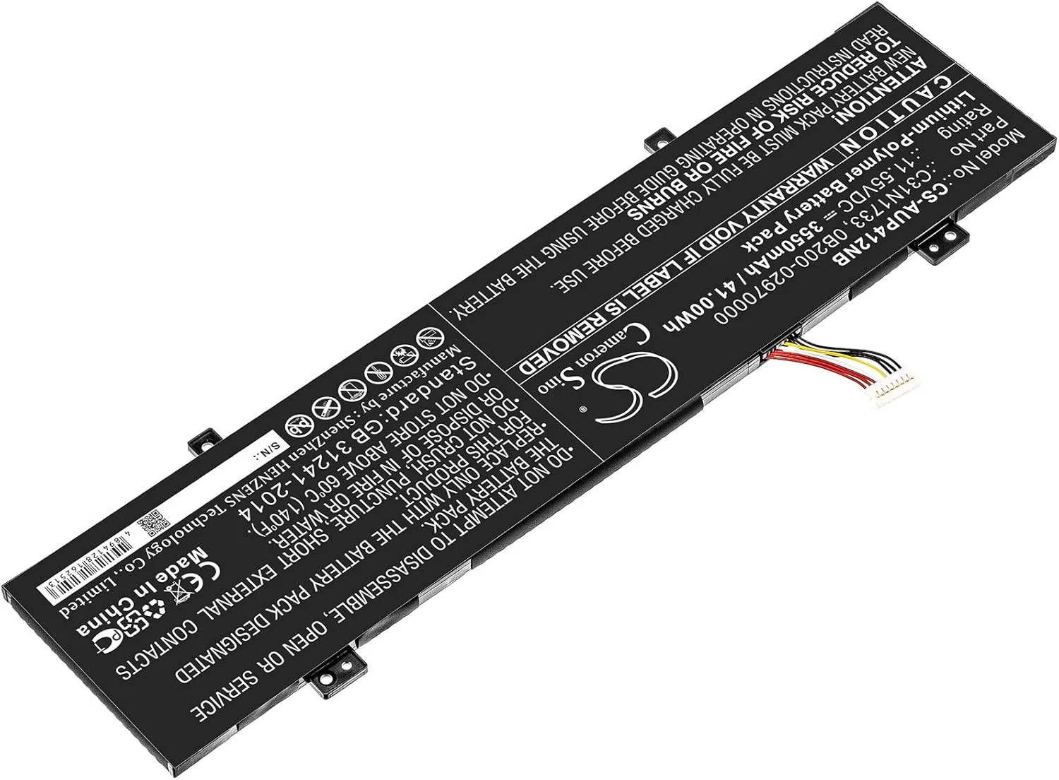 باتری جایگزین جدید Cameron Sino CS برای TP412FA, TP412FA-DB72T, VivoBook Flip 14 TP412UA-S8130, VivoBook Flip 14 TP412UA-XB51T, VivoBook Flip 14TP412UA-EC140T (3550mAh) 0B200-02970000, C31N1733