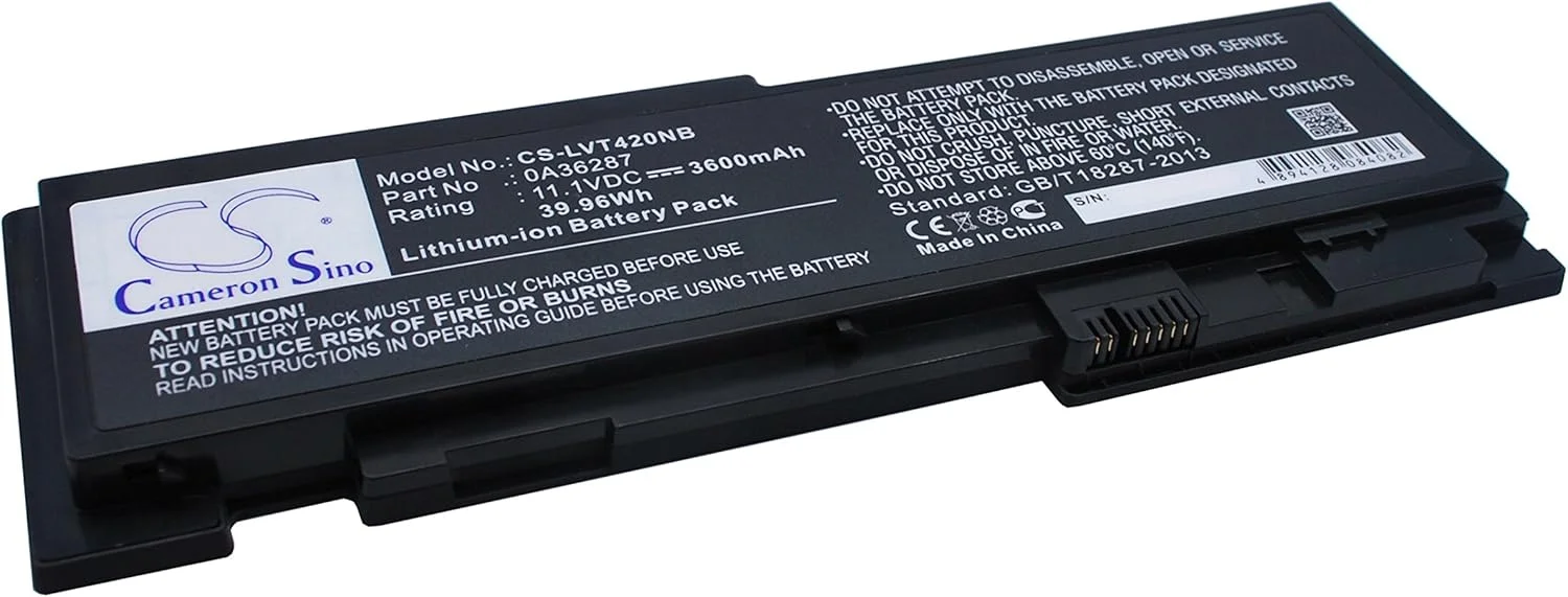 باتری جایگزین جدید Cameron Sino CS برای ThinkPad T420s، Thinkpad T420s 4171-A13، ThinkPad T420si (3600mAh) 0A36287، 0A36309، 42T4844، 42T4845، 42T4846، 42T4847، 45N1036، 45N1037، ASM 42T4846