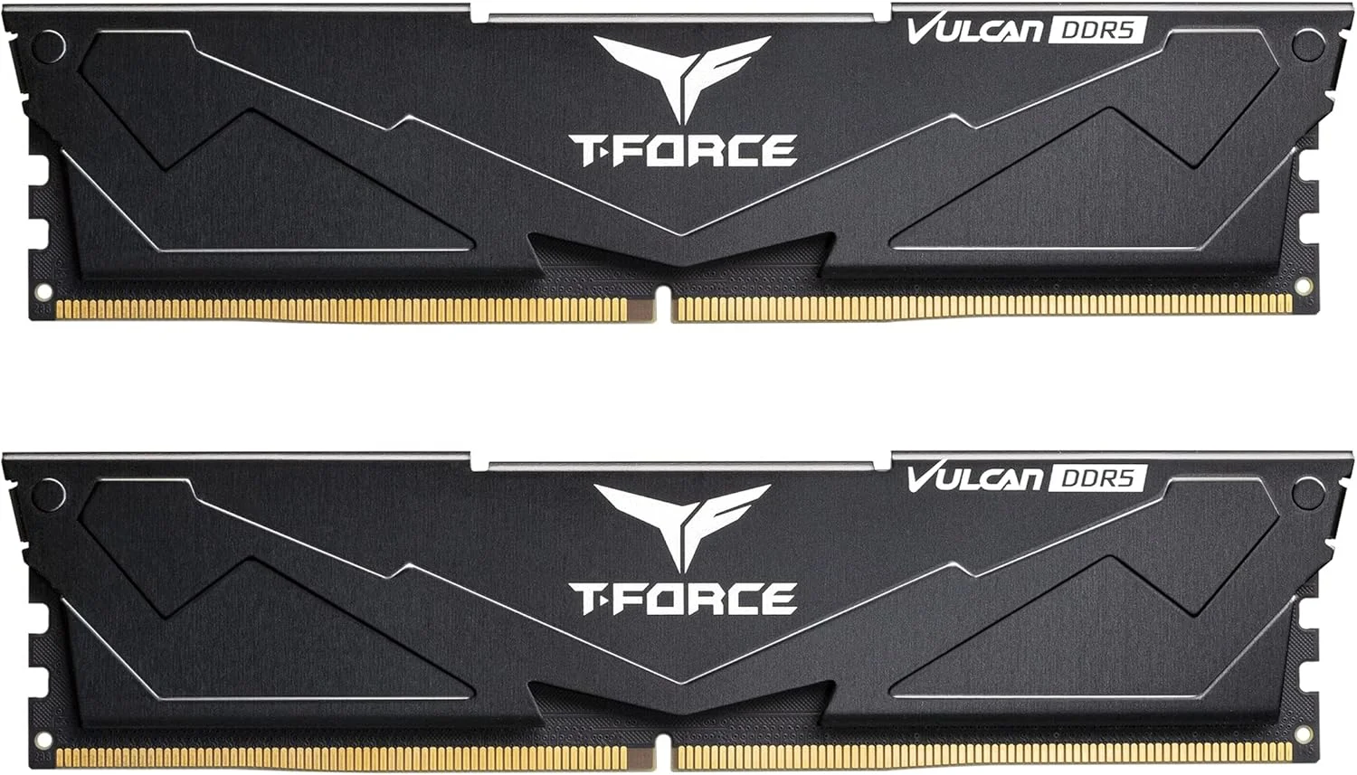 رم دسکتاپ TEAMGROUP T-Force Vulcan DDR5 32GB (2x16GB) 6000MHz (PC5-48000) CL38 (مشکی) برای چیپست سری 600 700 XMP 3.0
