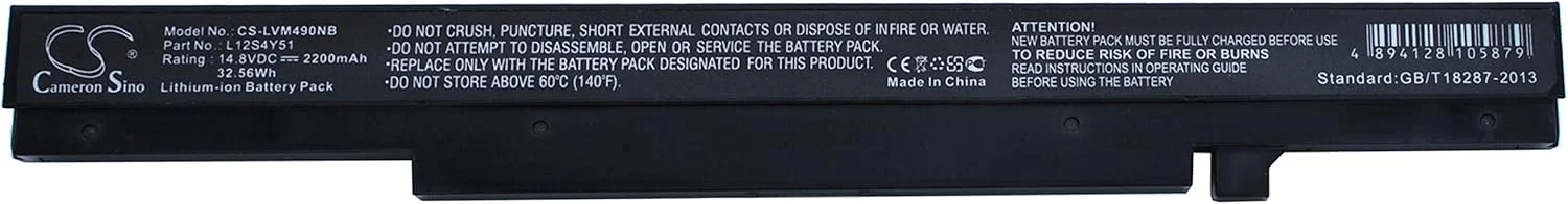باتری جایگزین جدید Cameron Sino CS برای IdeaPad K2450، IdeaPad K4350، IdeaPad K4350A، IdeaPad M490S، IdeaPad M490SA، M490SA-BNI، M490SA-ITH، M490SA-ITW (2200mAh) L12S4Y51، L12S4Z51