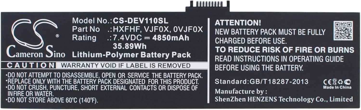 باتری جایگزین جدید Cameron Sino مناسب برای DELL (4850mAh / 35.89Wh)