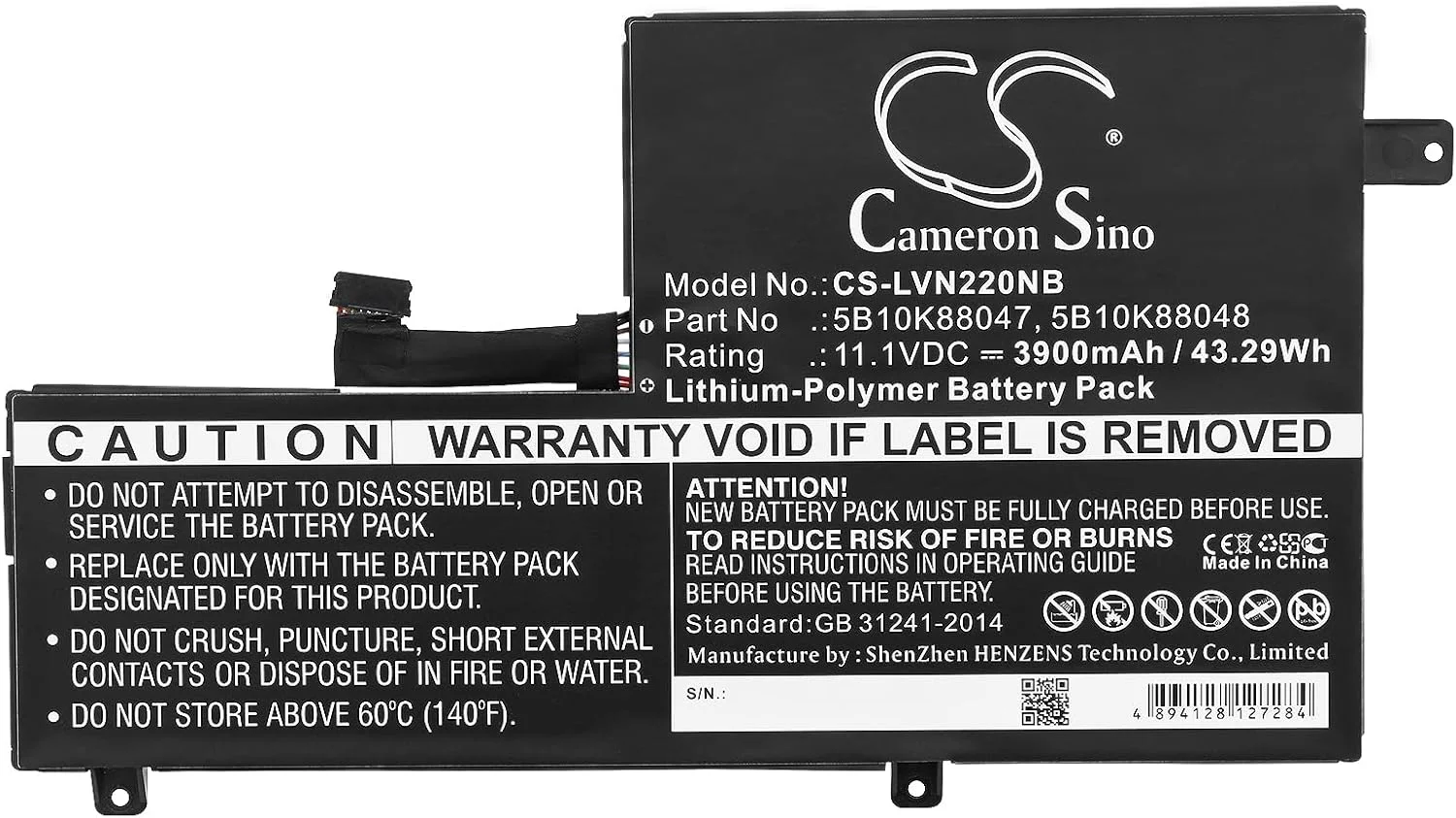 باتری جایگزین جدید Cameron Sino CS برای 80VH0001US، Chromebook 11 C330، Chromebook C330، Chromebook N22، (3900mAh) 5B10K88047، 5B10K88048، 5B10K88049، 5B10W67247، 5B10W67285، L15L3PB1