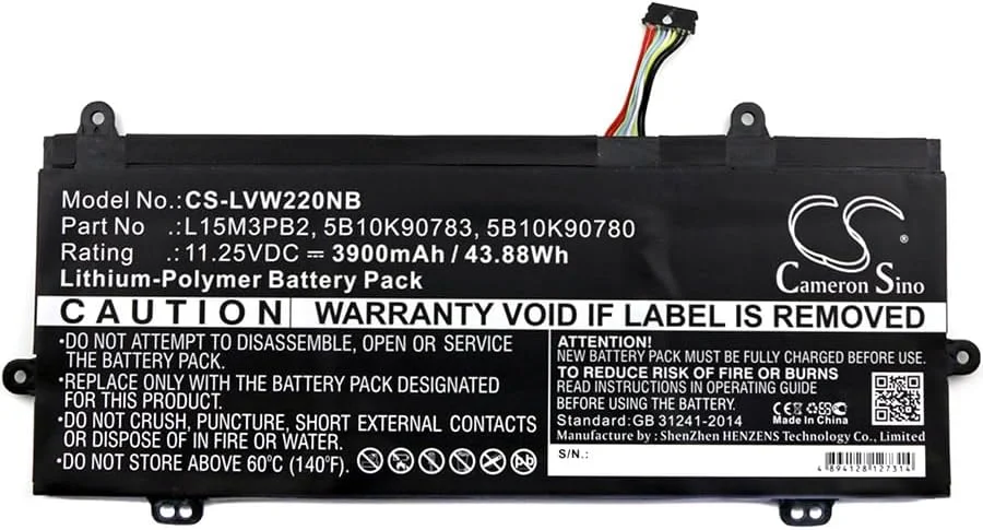 باتری جایگزین جدید Cameron Sino CS برای 80SF0000US، IdeaPad 11.6" N22، iDeapad N22، iDeapad N22 80S6، N22 Winbook (3900mAh) 5B10K90780, 5B10K90783, L15M3PB2