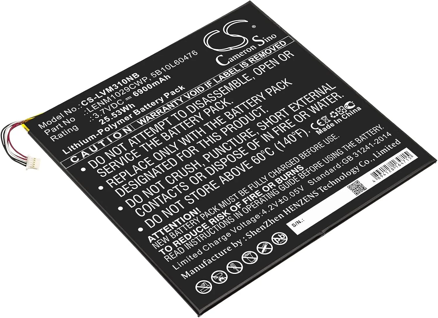 باتری جایگزین جدید 6900mAh کامرون سینو برای لنوو Miix 300, MIIX 300-10IBY, Miix 310, MIIX 310 10ICR, Miix 310-10ICR, Miix 310-10ICR (80SG000HMH), Miix 310-10ICR (80SG001CSP)