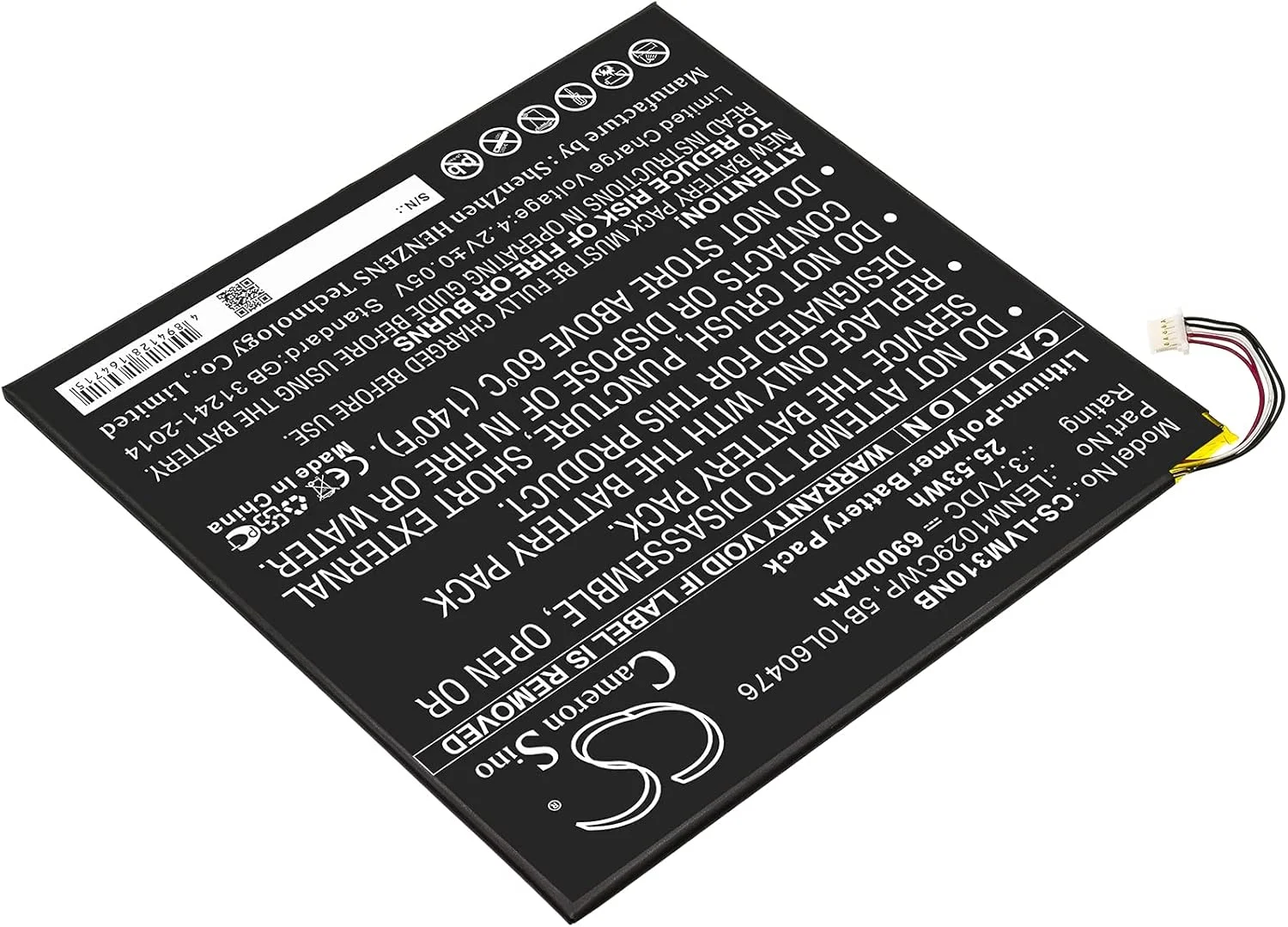 باتری جایگزین جدید 6900mAh کامرون سینو برای لنوو Miix 300, MIIX 300-10IBY, Miix 310, MIIX 310 10ICR, Miix 310-10ICR, Miix 310-10ICR (80SG000HMH), Miix 310-10ICR (80SG001CSP)