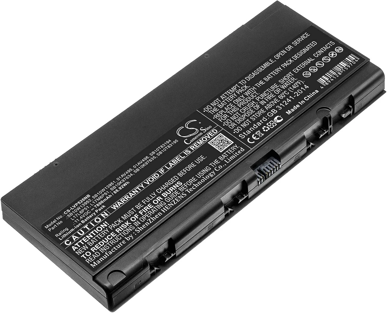 باتری جایگزین جدید Cameron Sino CS برای Thinkpad P52, ThinkPad P52 C00, ThinkPad P52 K00, ThinkPad P52 L00, ThinkPad P52 M00، (7800mAh) 01AV495, 01AV496, 5B10W13951, 5B10W13952, L17L6P51