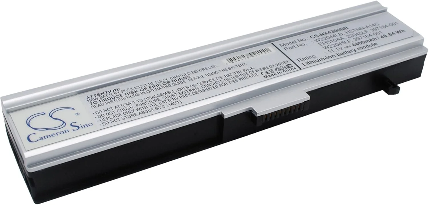 باتری جایگزین جدید Cameron Sino CS برای نوت‌بوک تجاری NX4300 (4400mAh) 397164-001, EH510AA, HSTNN-A14C, W22044LB