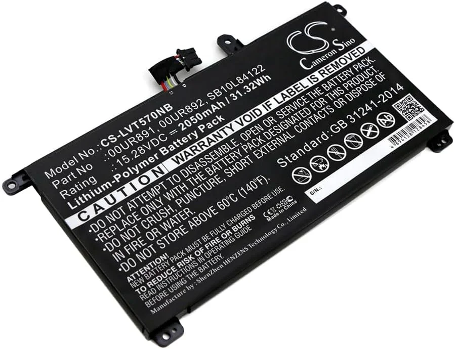 باتری جایگزین جدید Cameron Sino CS برای ThinkPad P51s, ThinkPad P51s 20HB000SGE, (2050mAh) 00UR890, 00UR891, 00UR892, 01AV493, SB10L84121, SB10L84122, SB10L84123