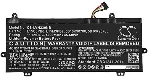 باتری جایگزین جدید Cameron Sino CS برای Winbook N22 و Winbook N23 (4000mAh) سازگار با 5B10K90780, 5B10K90783, L15C3PB0, L15M3PB2