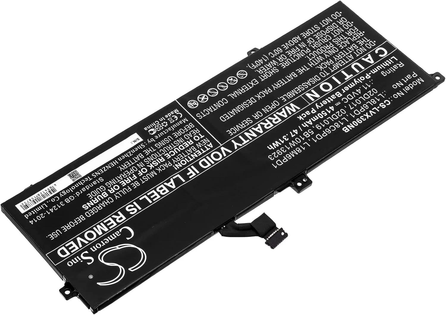 باتری جایگزین جدید Cameron Sino CS برای ThinkPad X390، ThinkPad X390 20Q00039CD، ThinkPad X390-20Q1S02M00 (4150mAh) 02DL017، 5B10W13923، L18M6PD1، SB10K97655