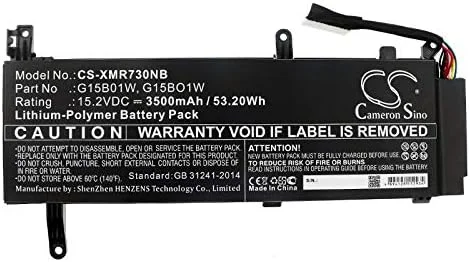 باتری جایگزین جدید Cameron Sino CS برای مدل‌های 171502-AD, 171502-AI, 171502-AK, 171502-AM, 171502-AN, 171502-AO, لپ تاپ گیمینگ 7300HQ 1050Ti، لپ تاپ گیمینگ 7300HQ 1060، (3500mAh) G15B01W, G15BO1W