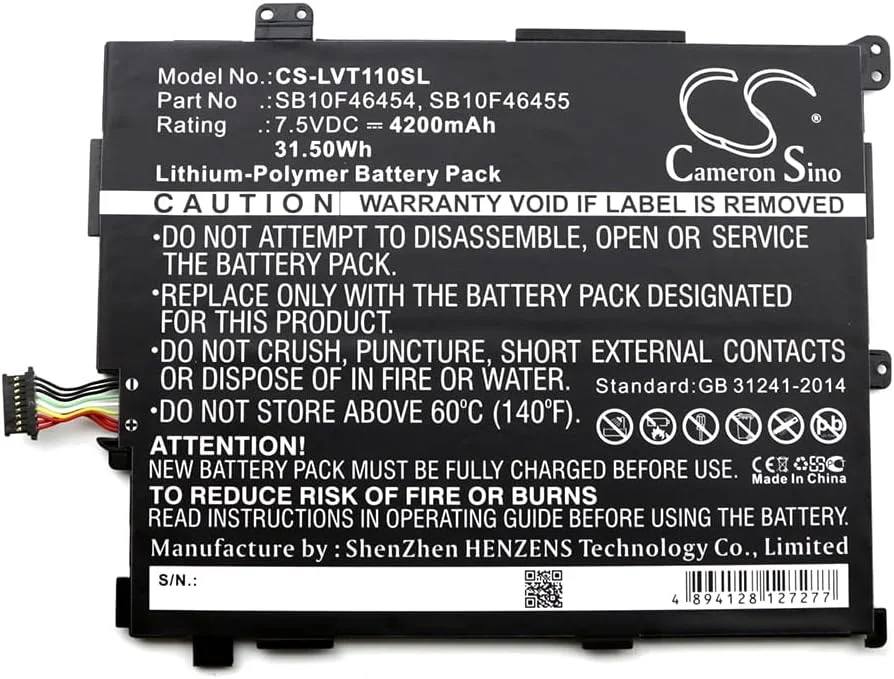 باتری قابل شارژ جدید Cameron Sino AQQXING برای Thinkpad 10 20E3، Thinkpad 10 20E4، Thinkpad 10 2nd (4200mAh) 00HW016، 00HW017، 00HW018، 00HW019، 2ICP4/58/140، ASM SB10F46455، ASM SB10F46456