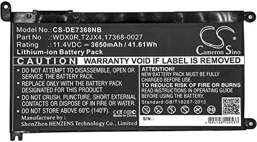 باتری قابل شارژ جدید Cameron Sino AQQXING مناسب برای 14(i5-7200U/4G/128G 500G)، 7000 14 (i5-7200U/4GB/128GB 50، Vostro 15-5581-D2625A، Vostro 3591، Vostro 5481 (3650mAh) 0WDX0R، 17368-0027 باتری قابل شارژ جدید Cameron Sino AQQXING مناسب برای 14(i5-7200U/4G/128G 500G)، 7000 14 (i5-7200U/4GB/128GB 50، Vostro 15-5581-D2625A، Vostro 3591، Vostro 5481 (3650mAh) 0WDX0R، 17368-0027