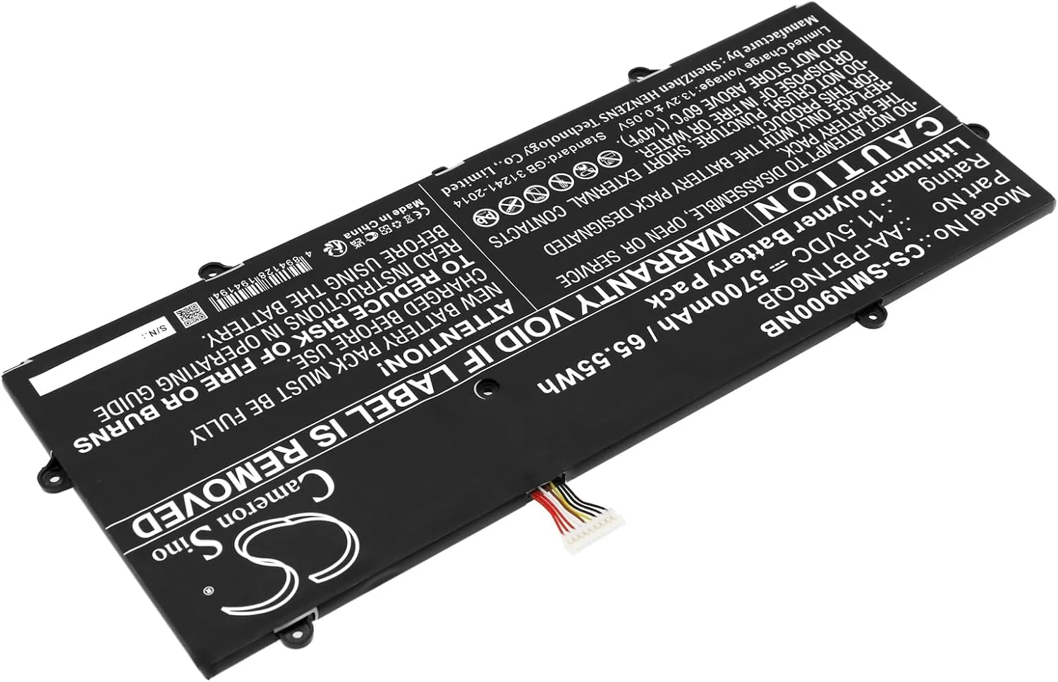 باتری قابل شارژ جدید Cameron Sino AQQXING برای نوت بوک 9 NP900X5N, NP900X5N, NP900X5N-K01, NP900X5N-K01HK, NT900X5N-X716, NT900X5N-X716S, NT900X5N-X78L (5700mAh) AA-PBTN6QB