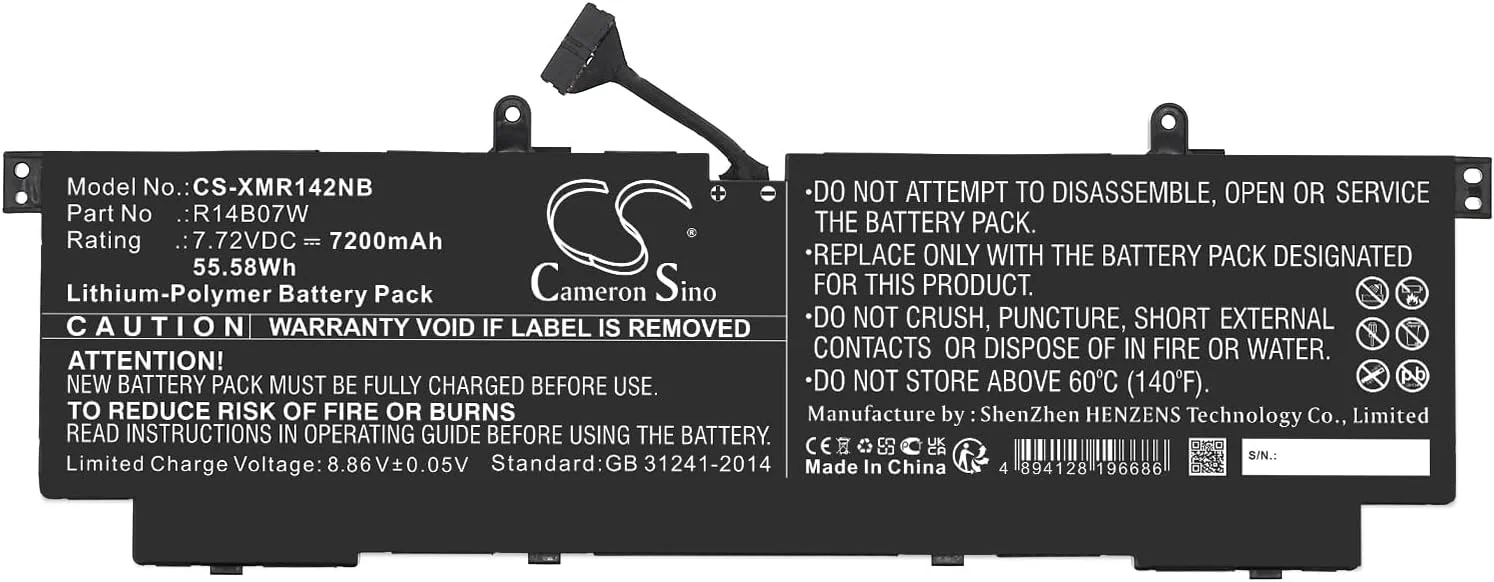 باتری جایگزین 7200mAh جدید CS Cameron Sino برای نوت بوک پرو 14 2022