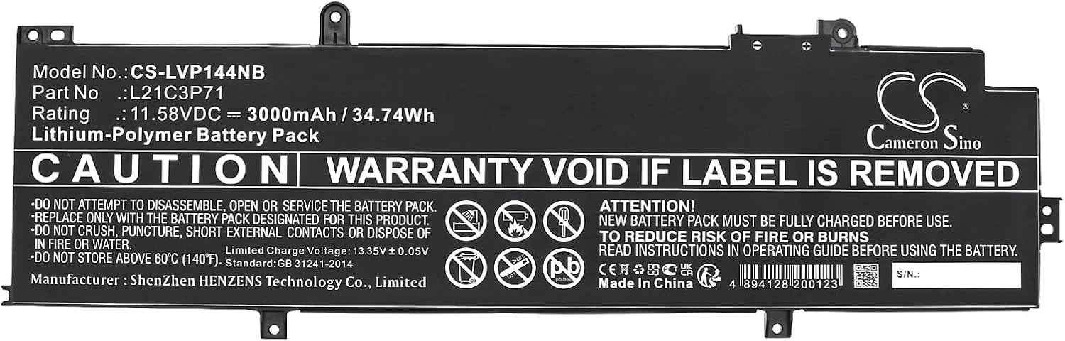 باتری جایگزین 3000mAh کروی جدید Cameron Sino CS برای ThinkPad P14S Gen3 و ThinkPad T14 Gen3