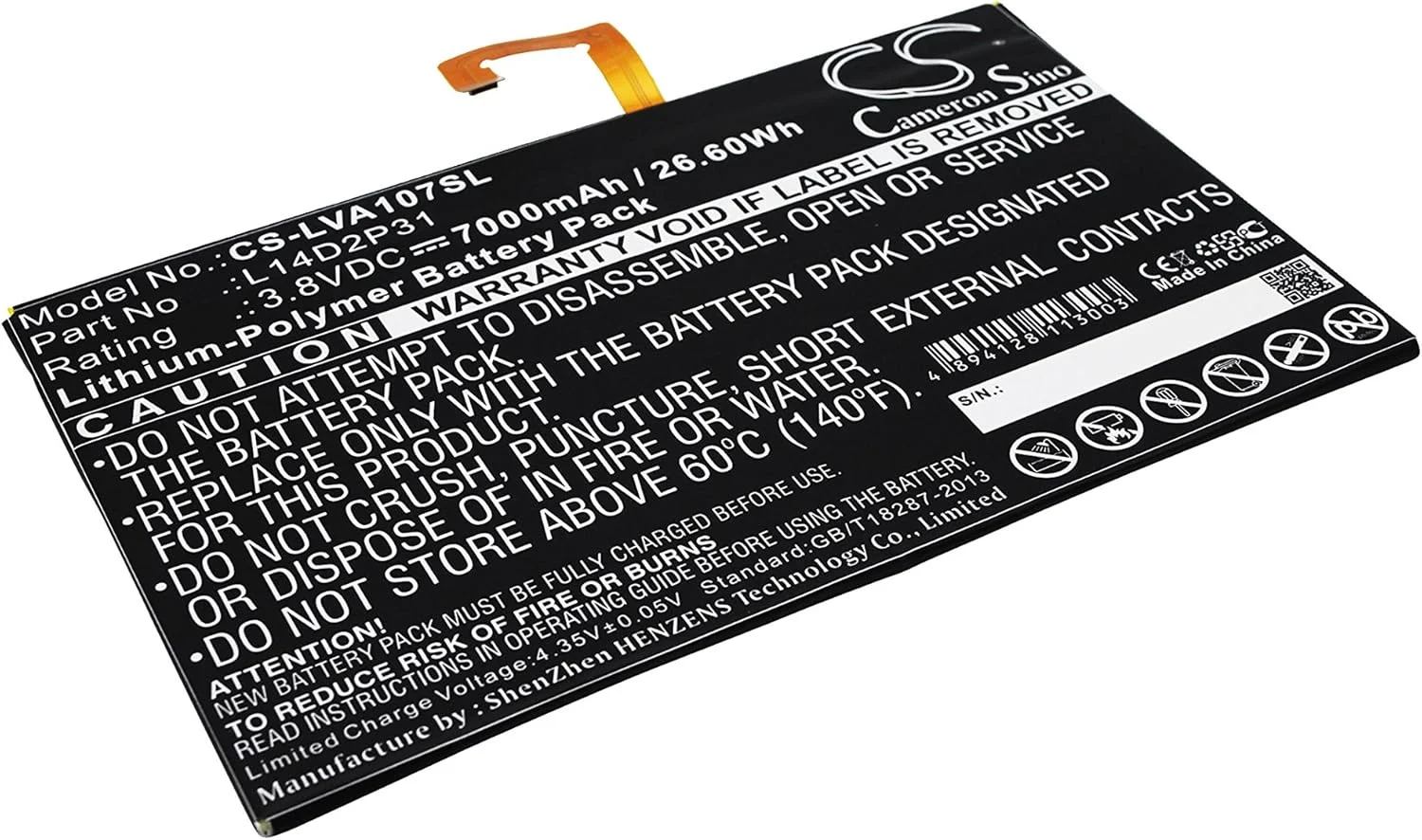 باتری جایگزین جدید Cameron Sino مناسب برای لنوو (7000mAh / 26.60Wh)