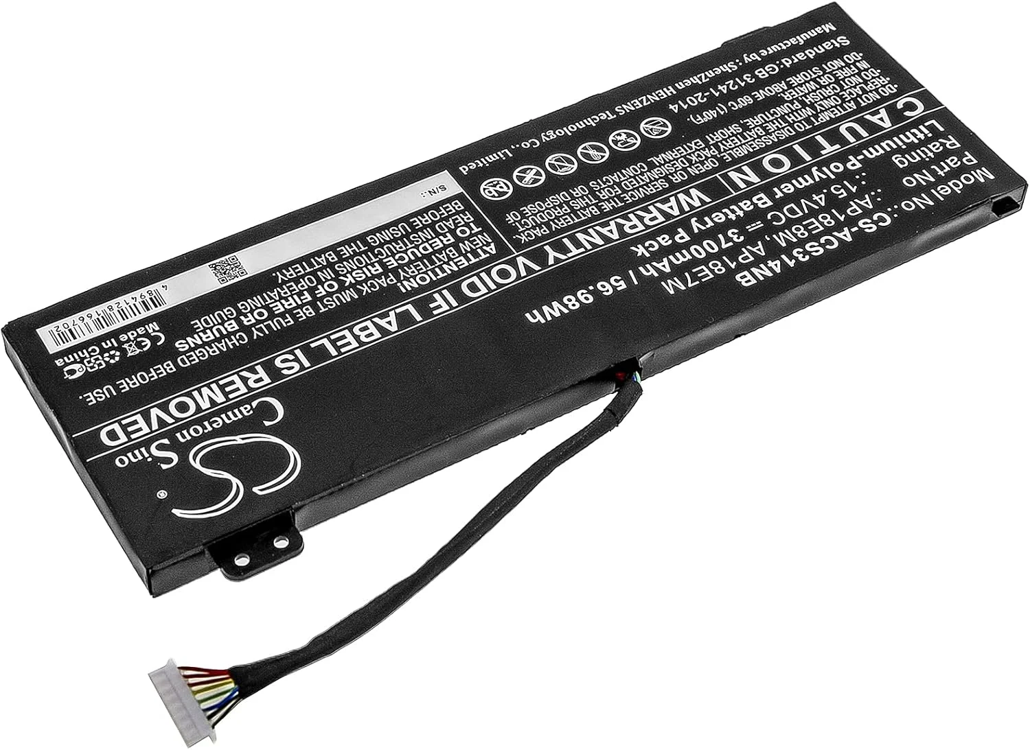 باتری جایگزین جدید Cameron Sino CS برای Aspire 7 715-74G-52MV، Aspire 7 A715-74، Aspire 7 A715-74G-52BP (3700mAh) AP18E7M، AP18E8M، KT.00407.007، KT00407009