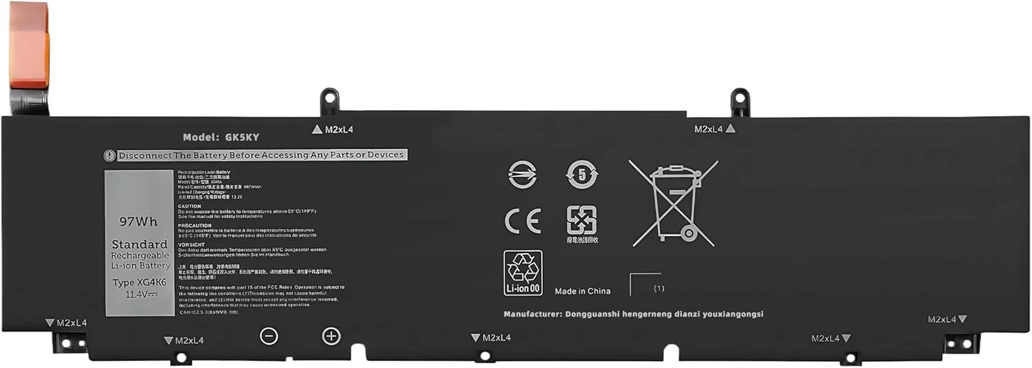 باتری لپ تاپ 97Wh XG4K6 جایگزین برای Dell XPS 17 9700 9710 9720 9730 و Precision 5750 5760 5770 سری P92F P92F001 P92F002 P92F003 01RR3 001RR3 F8CPG 0F8CPG 5XJ6R KVPMY 0YY3V با عملکرد بالا