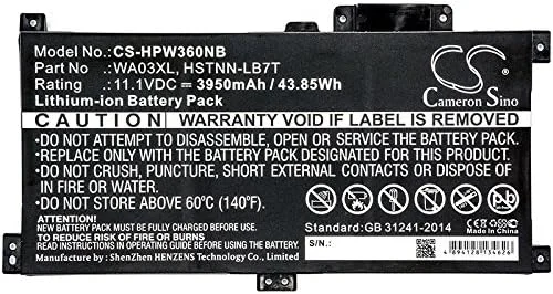 باطری قابل شارژ جدید AQQXING برای پاویلیون x360 - 15-br041nr، پاویلیون x360 14-ba016na، پاویلیون x360 15 br010nr، Z1D85PA، Z9D30EA (3950mAh) 916367-421، 916367-541، 916812-055، 916812-855