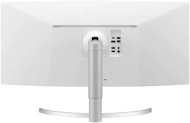 مانیتور ال‌جی 38WN95C-W سایز 38 اینچ خمیده UltraWide QHD+ (3840 x 1600) با پنل Nano IPS، درگاه Thunderbolt 3، زمان پاسخ‌دهی 1 میلی‌ثانیه، نرخ تازه‌سازی 144 هرتز، NVIDIA G-SYNC، AMD FreeSync - سفید/نقره‌ای