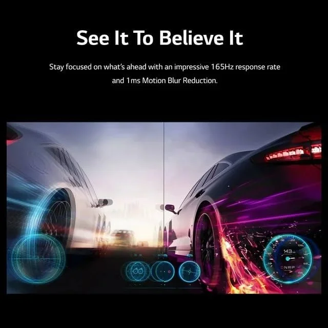 مانیتور گیمینگ 27 اینچی LG Ultragear FHD (1920 x 1080)، 165 هرتز، 1 میلی‌ثانیه، AMD FreeSync Premium و Black Stabilizer، صفحه نمایش 3 طرفه تقریبا بدون حاشیه، مشکی، همراه با کابل HDMI MTC