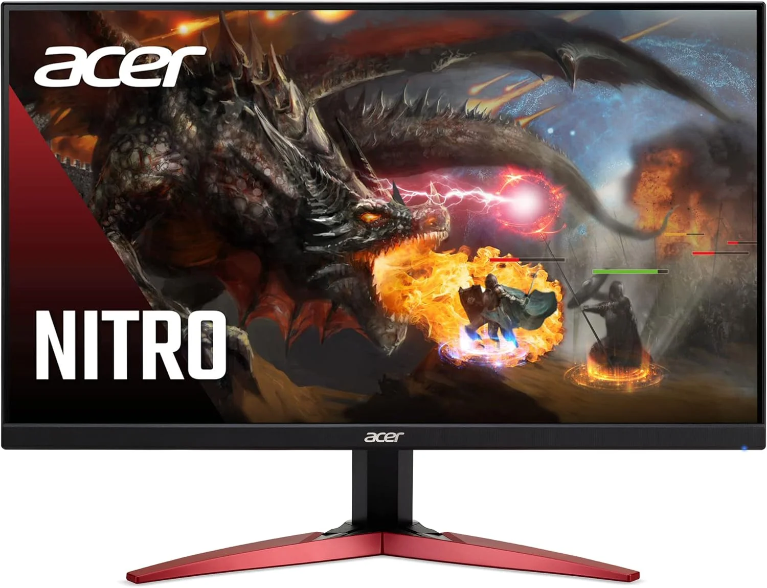مانیتور گیمینگ 23.8 اینچی Acer Nitro KG241Y Sbiip Full HD (1920 x 1080) VA | فناوری AMD FreeSync Premium | نرخ نوسازی 165 هرتز | 1 میلی‌ثانیه (VRB) | طراحی ZeroFrame | 1 پورت Display 1.2 و 2 پورت HDMI 2.0، مشکی