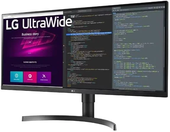 مانیتور LG 34WN750-B سایز 34 اینچ با نسبت تصویر 21:9 WQHD (3440 x 1440) پنل IPS، AMD FreeSync، Dual Controller، OnScreen Control، طراحی بدون حاشیه در 3 طرف - مشکی