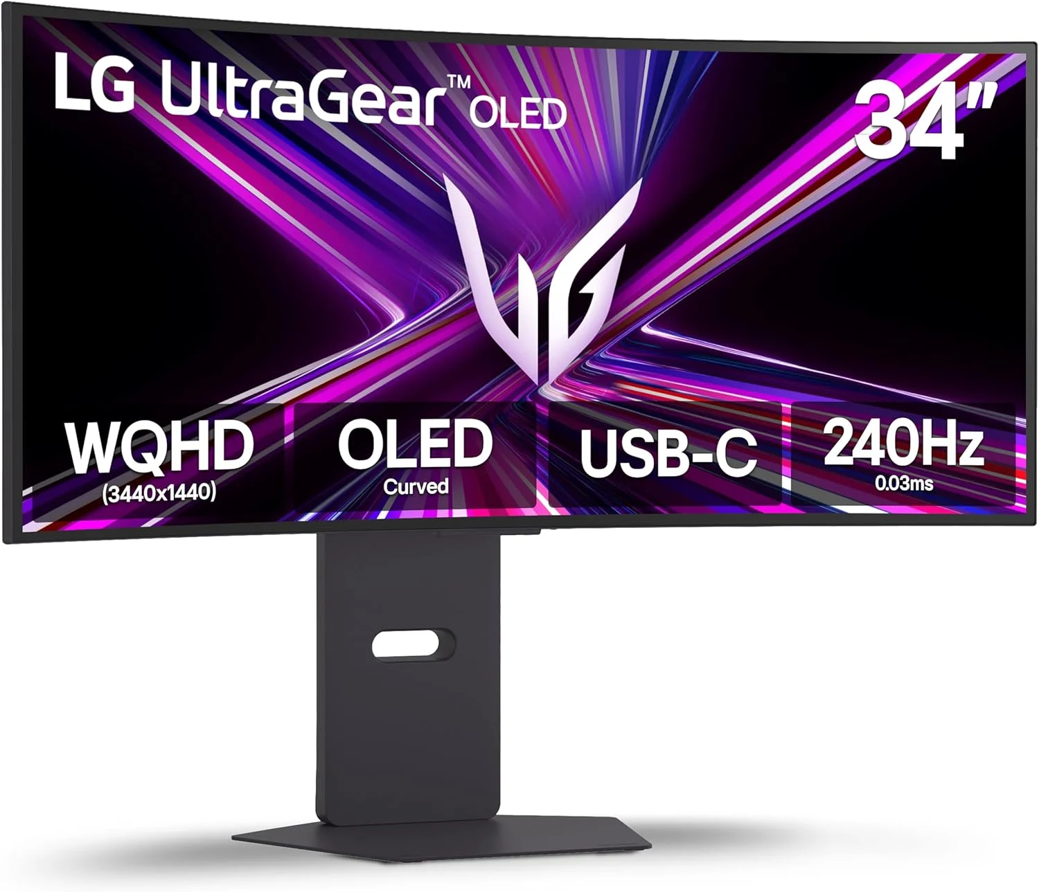 مانیتور گیمینگ خمیده اولد 34 اینچی ال‌جی مدل 34GX900A-B Ultragear WQHD (3440 x 1440)، نرخ تازه‌سازی 240 هرتز، زمان پاسخ‌گویی 0.03 میلی‌ثانیه، NVIDIA G-Sync، VESA DisplayHDR True Black 400، HDMI 2.1، DisplayPort، USB Type-C PD 65W، مشکی