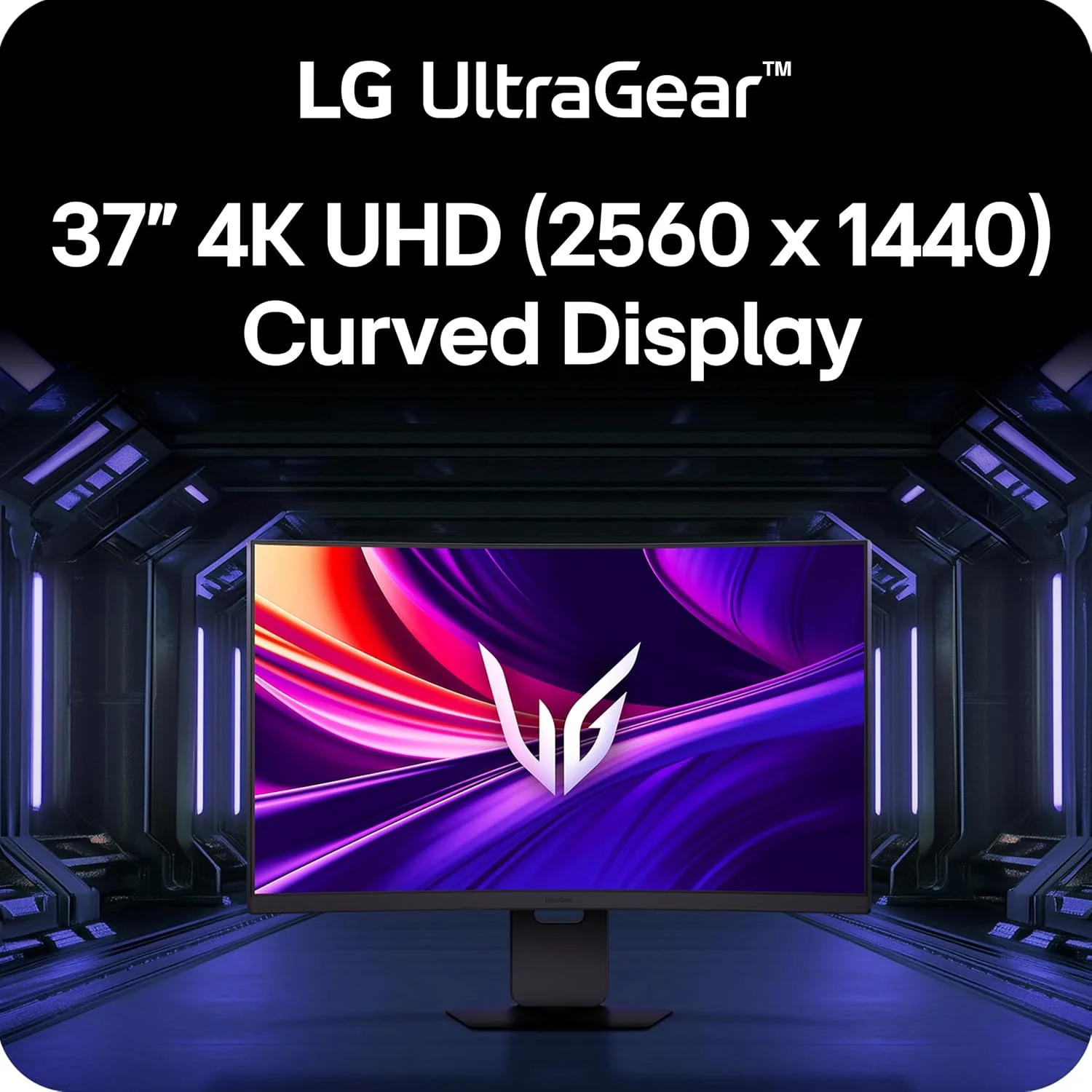 مانیتور گیمینگ خمیده 37 اینچی ال‌جی مدل 37G800A-B، رزولوشن 4K UHD (3840 x 2160)، نرخ تازه‌سازی 165 هرتز، زمان پاسخ‌گویی 1 میلی‌ثانیه، FreeSync Premium Pro، DisplayHDR 600، HDMI 2.1، DisplayPort، USB Type-C، پایه با قابلیت تنظیم ارتفاع/چرخش، رنگ مشکی