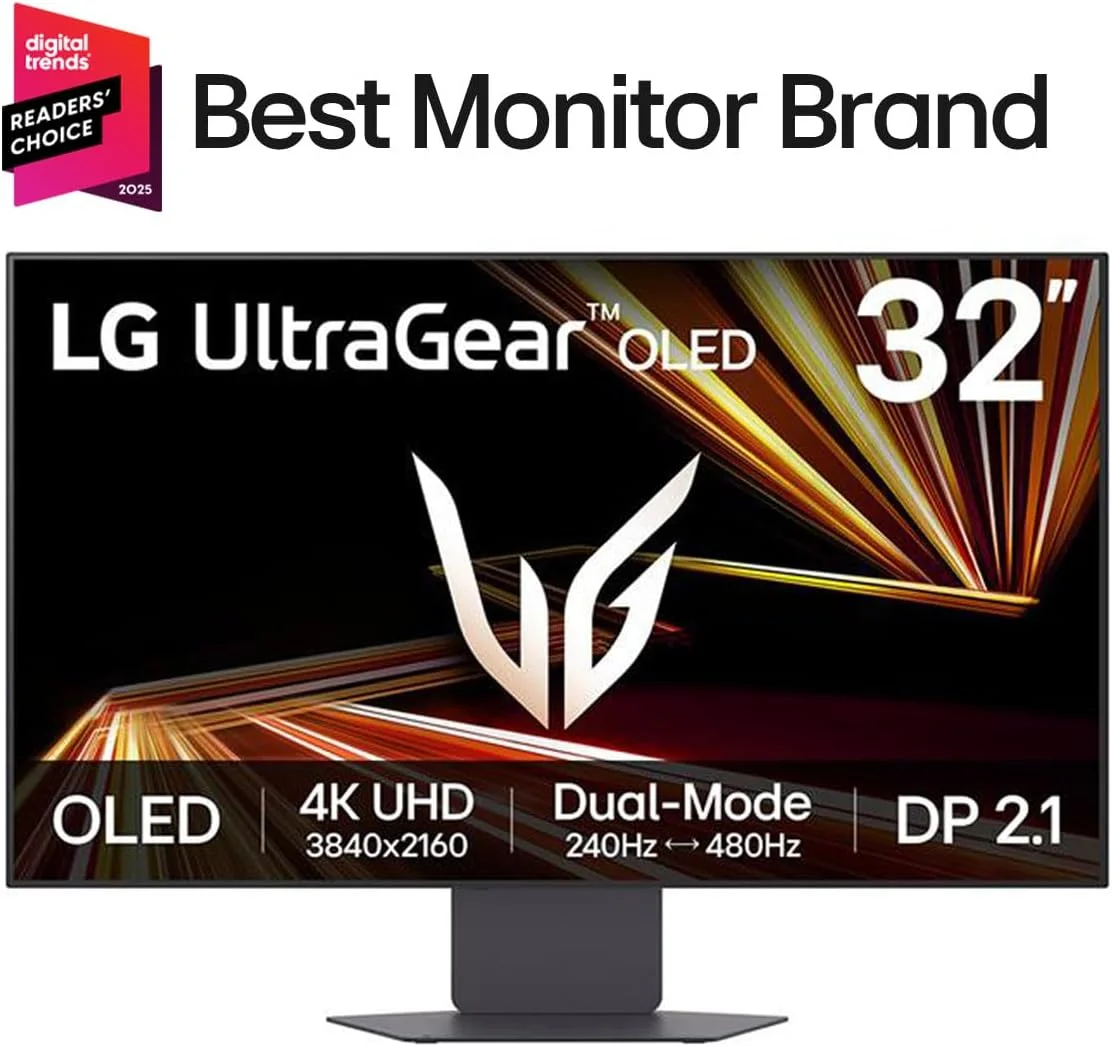مانیتور گیمینگ 32 اینچی LG مدل 32GX870A-B Ultragear 4K UHD (3840 x 2160) OLED، حالت دوگانه، 240 هرتز، 0.03 میلی‌ثانیه، NVIDIA، AMD FreeSync Premium Pro، VESA DisplayHDR True Black 400، USB Type-C، DP2.1، مشکی